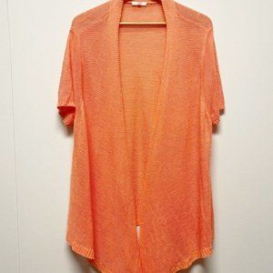 Linen Open Front Waterfall Cardigan